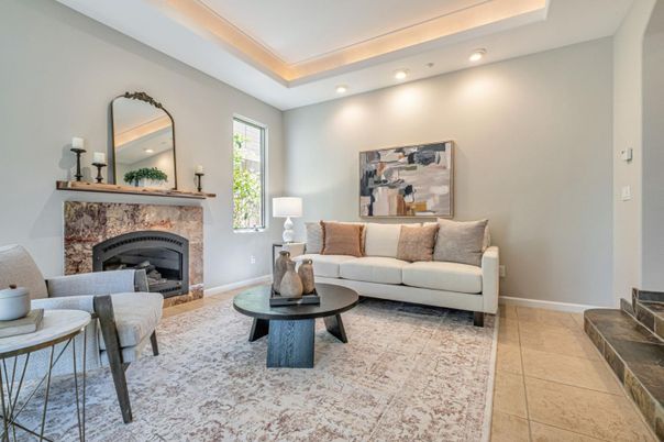 Fireplace, Interior, Living room, Recessed Lighting