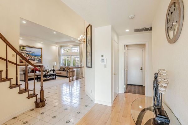 Chandelier, Interior, Living room, Recessed Lighting, Wood Texture Flooring