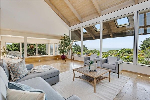 Interior, Living room, Recessed Lighting, Water, Wooden Beams, Wooden Ceilings