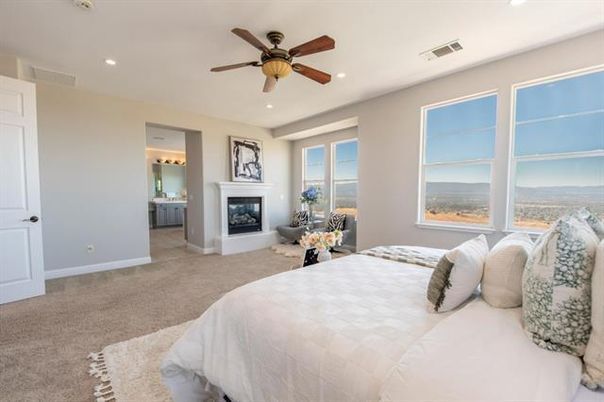 Bedroom, Fireplace, Interior, Recessed Lighting