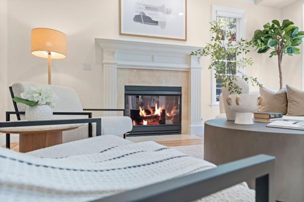 Fireplace, Interior, Wood Texture Flooring