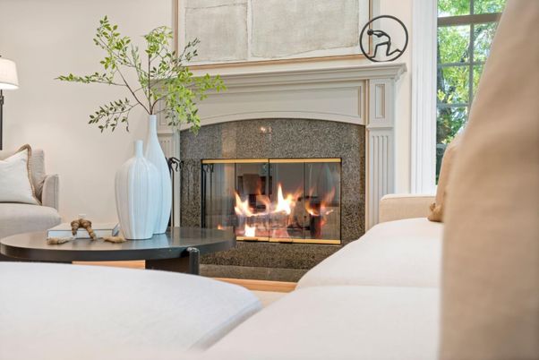 Bedroom, Fireplace, Interior