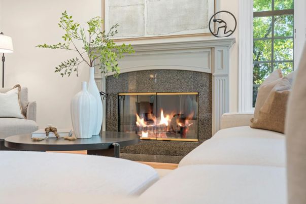 Bedroom, Fireplace, Interior