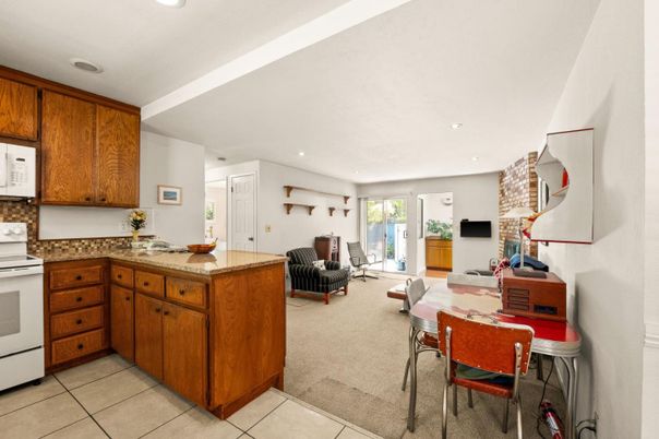 Dining room, Interior, Kitchen, Living room, Recessed Lighting