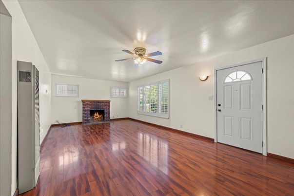 Empty room, Fireplace, Interior, Wood Texture Flooring