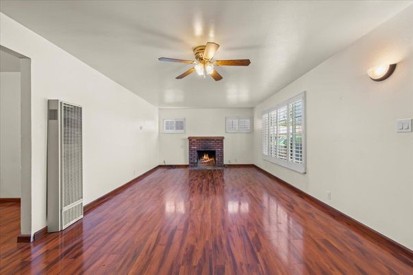 Empty room, Fireplace, Interior, Wood Texture Flooring