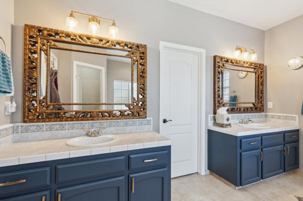 Bathroom, Dual Sink Vanities, Interior, Tile Countertops