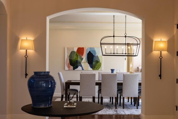 Chandelier, Dining room, Interior, Pendant Lights, Wood Texture Flooring