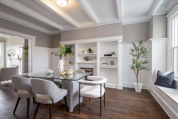 Dining room, Interior, Wood Texture Flooring