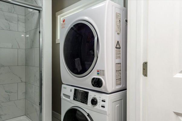 Bathroom, Interior, Marble Walls, Utility Closets, Washer