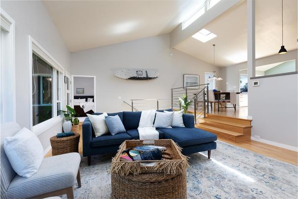 Dining room, Interior, Living room, Pendant Lights, Wood Texture Flooring