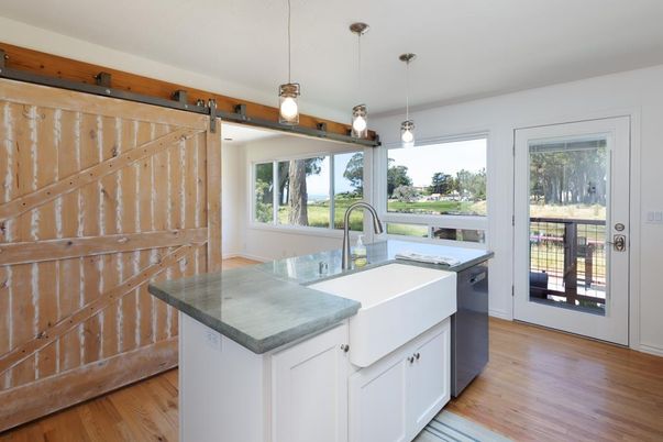 Interior, Kitchen, Pendant Lights, Wood Texture Flooring