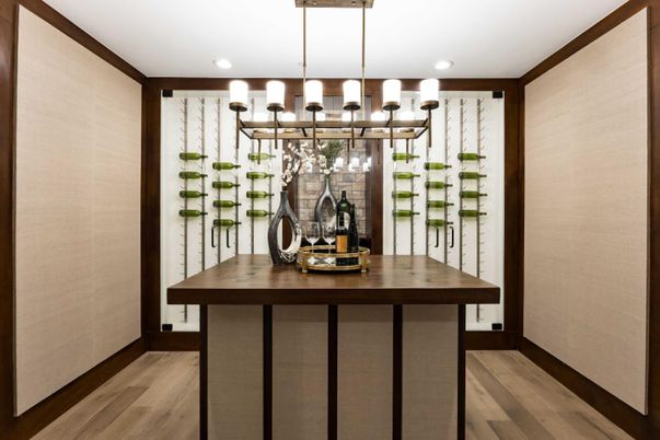 Interior, Pendant Lights, Recessed Lighting, Wine Storage, Wood Texture Flooring