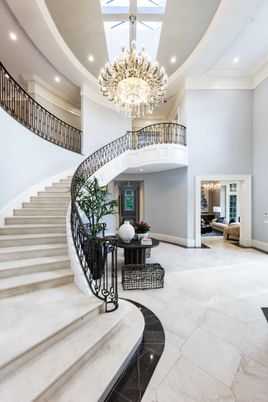 Chandelier, Interior, Marble, Recessed Lighting