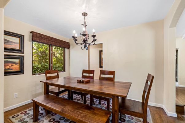 Chandelier, Dining room, Interior, Wood Texture Flooring