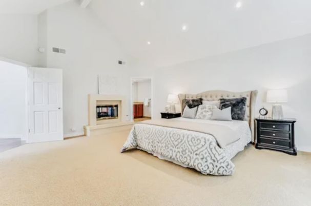 Bedroom, Fireplace, Interior, Recessed Lighting