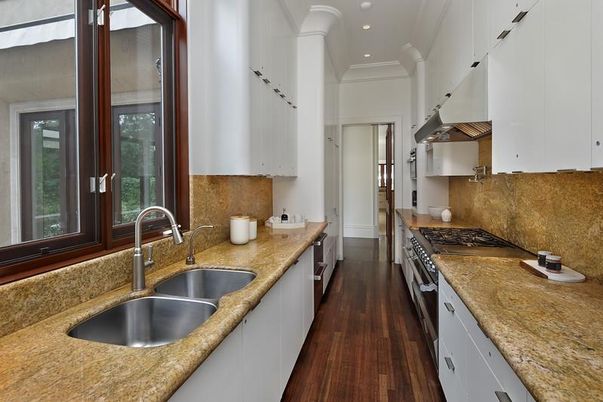 Interior, Kitchen, Recessed Lighting, Wood Texture Flooring