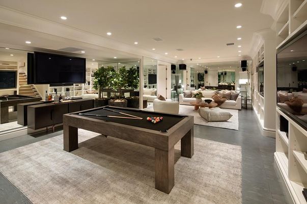 Billiard Table, Game Room, Interior, Living room, Recessed Lighting