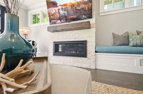 Fireplace, Interior, Wood Texture Flooring