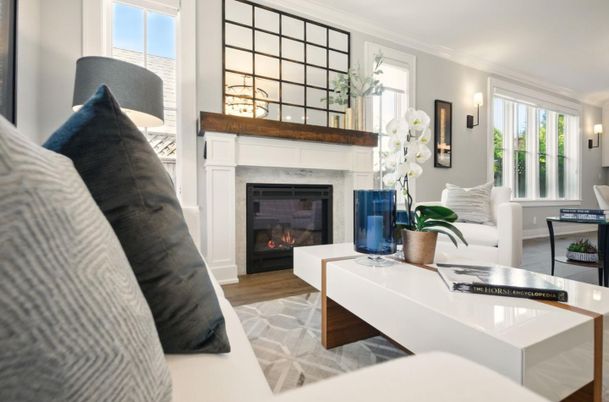 Fireplace, Interior, Living room, Wood Texture Flooring