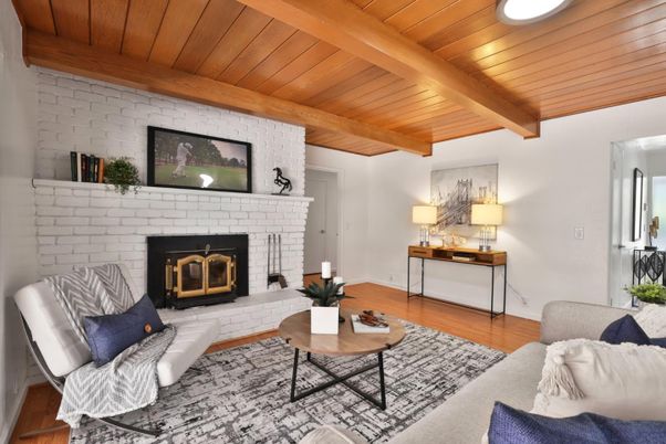 Fireplace, Interior, Living room, Stone Walls, Wooden Beams, Wooden Ceilings, Wood Texture Flooring