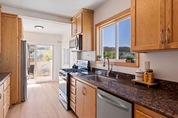 Interior, Kitchen, Recessed Lighting, Wood Texture Flooring