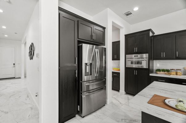 Interior, Kitchen, Marble, Recessed Lighting, Stainless Steel Appliances