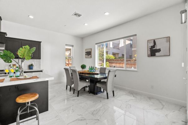 Dining room, Interior, Kitchen, Marble, Recessed Lighting