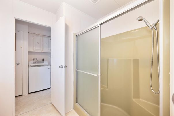Bathroom, Glass Shower, Interior, Washer