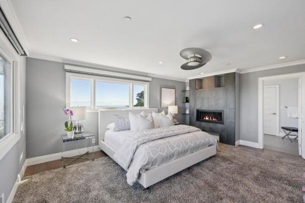 Bedroom, Fireplace, Interior, Recessed Lighting
