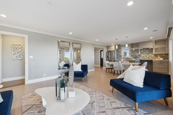 Dining room, Interior, Kitchen, Living room, Pendant Lights, Recessed Lighting, Wood Texture Flooring