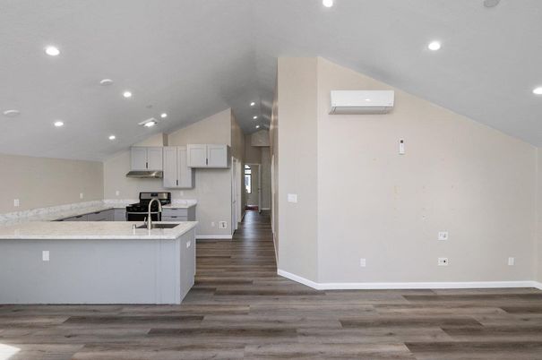 Interior, Kitchen, Recessed Lighting, Wood Texture Flooring