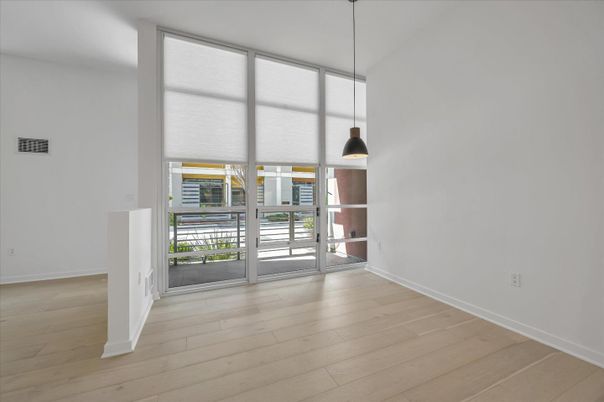 Empty room, Interior, Pendant Lights, Wood Texture Flooring