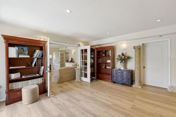 Home Office, Interior, Recessed Lighting, Wood Texture Flooring