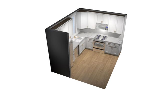 Interior, Kitchen, Wood Texture Flooring