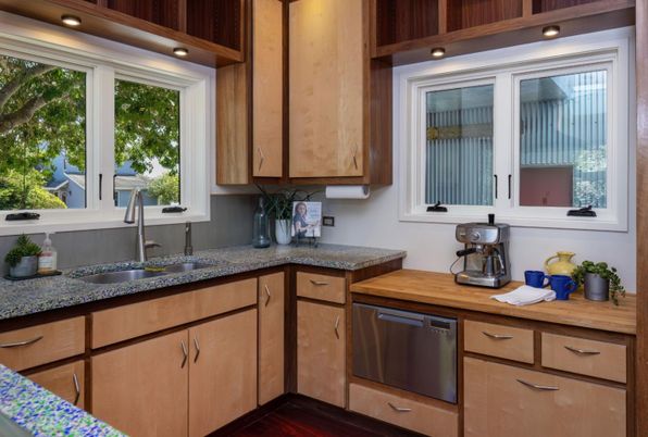 Interior, Kitchen, Recessed Lighting, Wood Texture Flooring