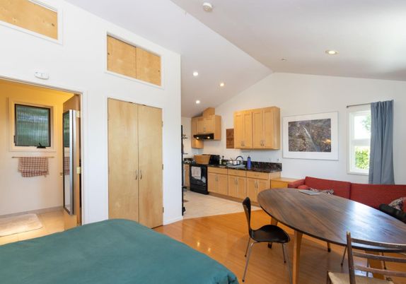Dining room, Interior, Kitchen, Recessed Lighting, Wood Texture Flooring