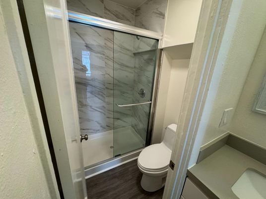 Bathroom, Glass Shower, Interior, Marble Walls