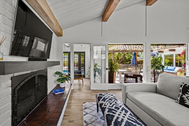 Fireplace, Interior, Living room, Wooden Beams