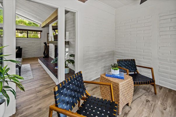 Interior, Stone Walls, Wood Texture Flooring