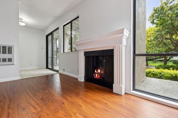 Empty room, Fireplace, Interior, Wood Texture Flooring
