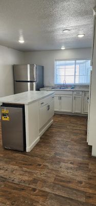 Interior, Kitchen, Recessed Lighting, Wood Texture Flooring