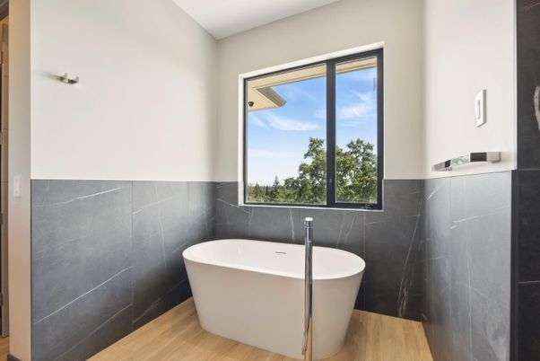 Bathroom, Free Standing Baths, Interior, Wood Texture Flooring