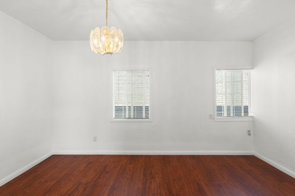 Empty room, Interior, Pendant Lights, Wood Texture Flooring