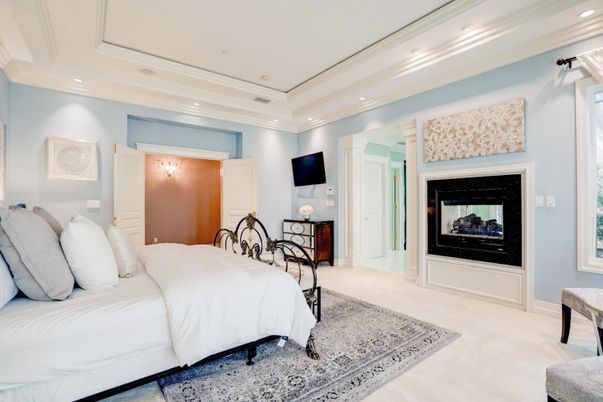 Bedroom, Fireplace, Interior, Recessed Lighting