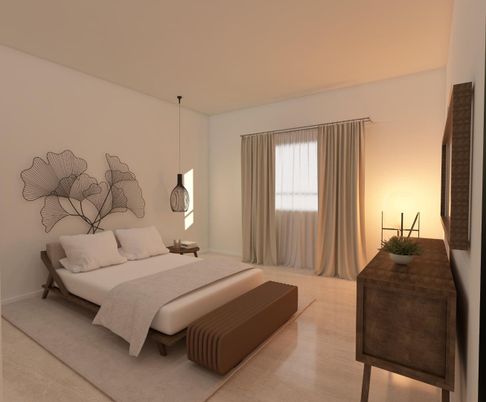 Bedroom, Interior, Pendant Lights
