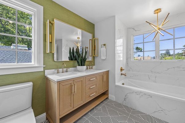 Bathroom, Dual Sink Vanities, Interior, Marble Walls