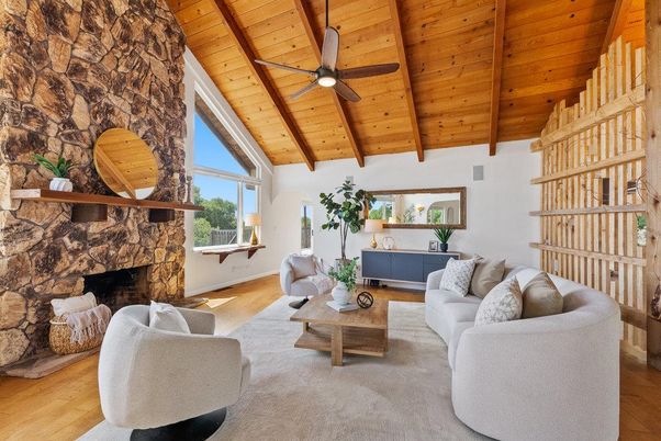 Fireplace, Interior, Living room, Stone Walls, Wooden Beams, Wooden Ceilings, Wood Texture Flooring