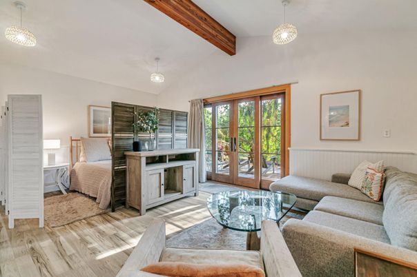 Bedroom, Interior, Living room, Pendant Lights, Wooden Beams, Wood Texture Flooring