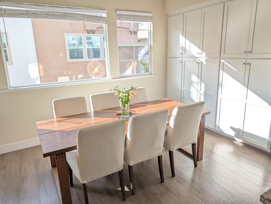 Dining room, Interior, Wood Texture Flooring